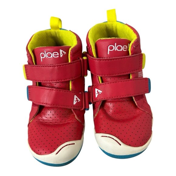 Plae Max Red Sky Kids Shoes Size 10 Mid High Top Leather Flexible Quality - Picture 2 of 6